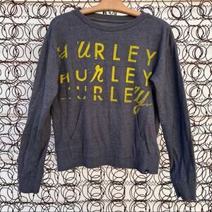 Hurley logo gray sweatshirt with kangaroo pocket